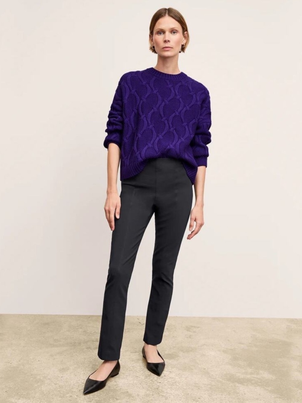 MM Lafleur The Foster Cigarette Pant PowerStretch Bottoms Side Zip Black